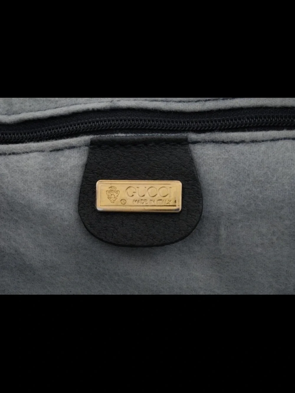 Gucci Navy GG Supreme Messenger Bag with Red-Green Stripe